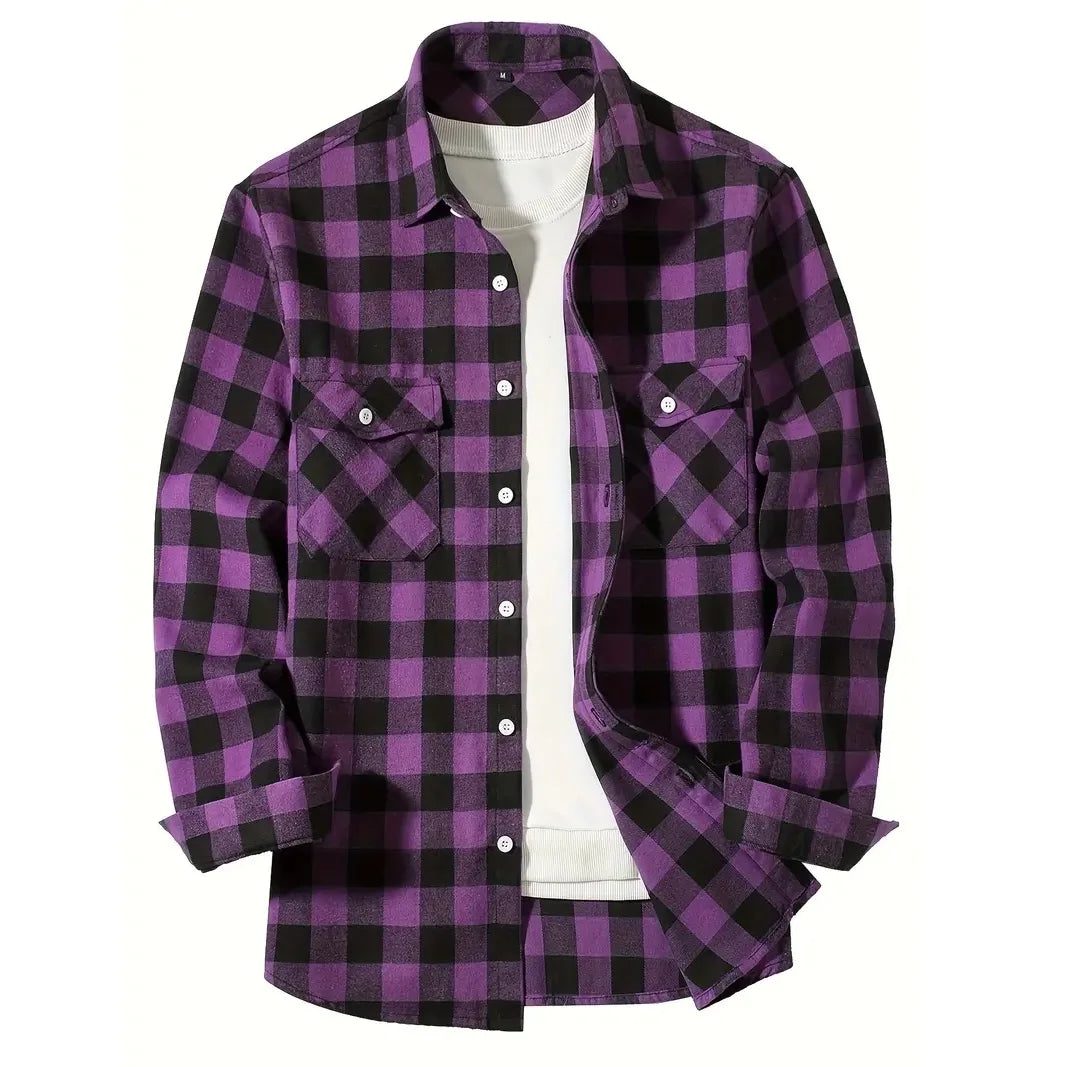 Classic Plaid Flannel Shirt for Men