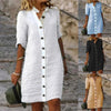Stylish Cotton Linen Mini Dress for Women