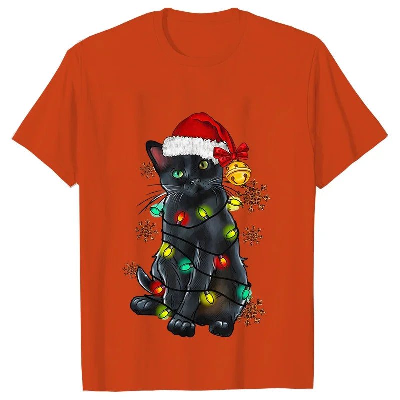 Funny Cat Christmas T-Shirt for Men