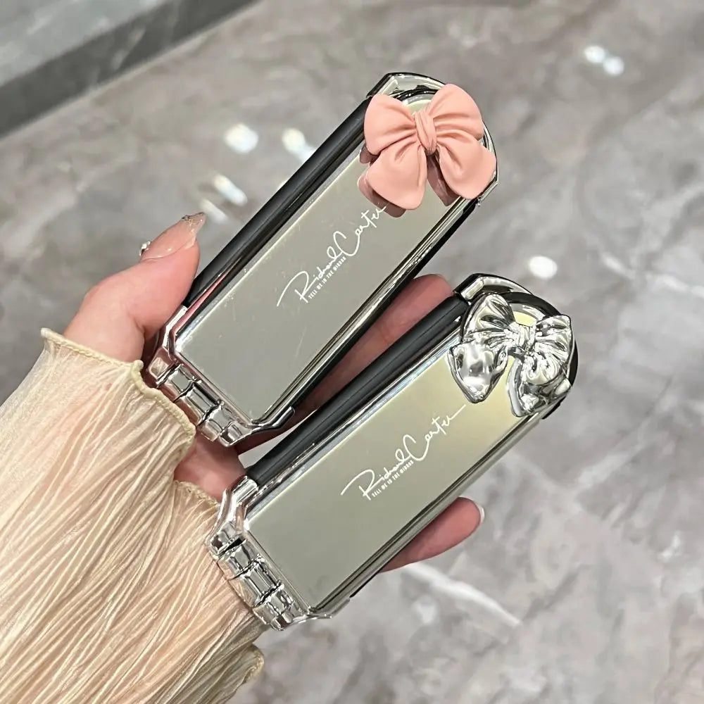 Portable Pink Silver Folding Comb Mirror Tool