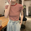 Casual Women's Striped O-Neck Summer T-Shirt