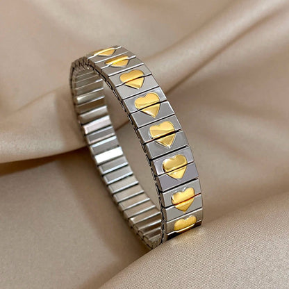 Vintage Waterproof Stainless Steel Heart Bangles