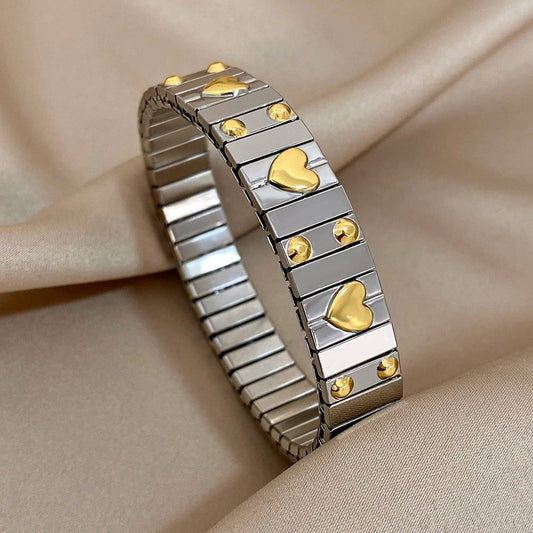Vintage Waterproof Stainless Steel Heart Bangles