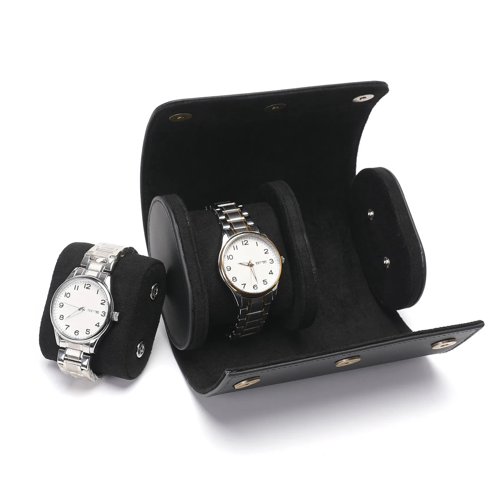 Classic Leather Watch Travel Case Organizer