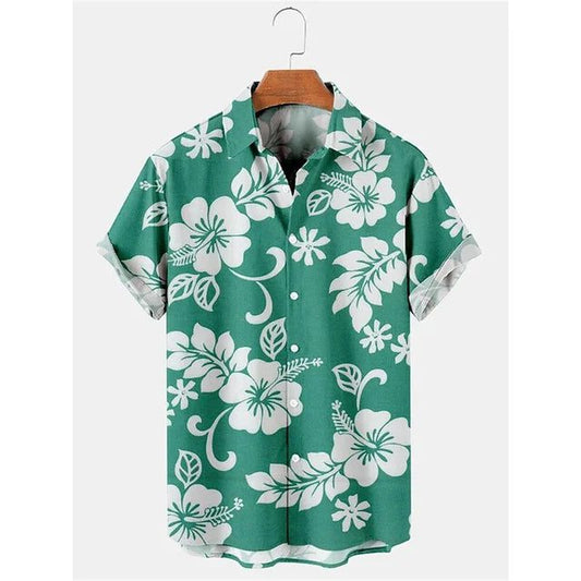Men's 3D Floral Hawaiian Shirt Slim Fit