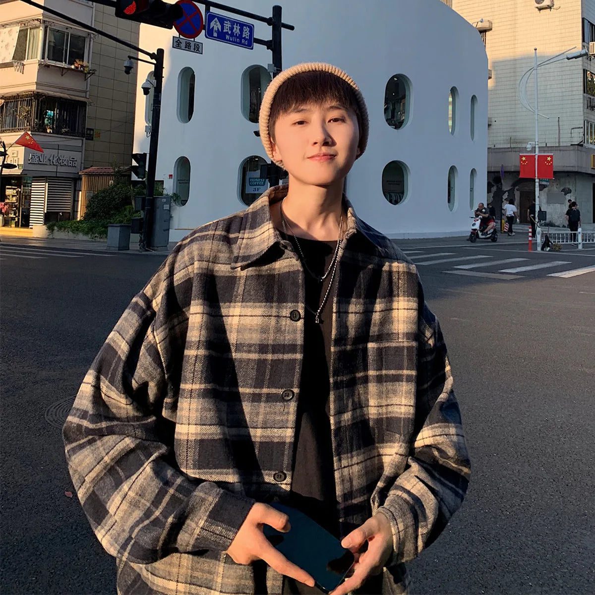 2023 Vintage Oversized Plaid Flannel Shirt