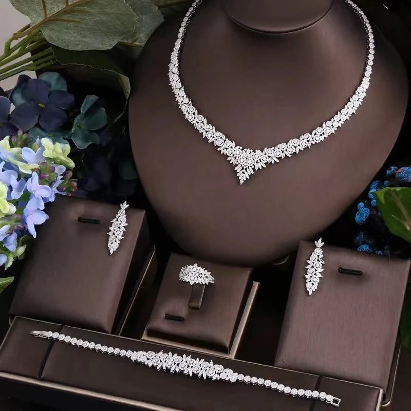 Luxury Wedding Jewelry Set: 4 Pieces