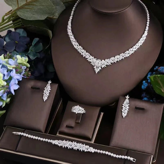 Luxury Wedding Jewelry Set: 4 Pieces