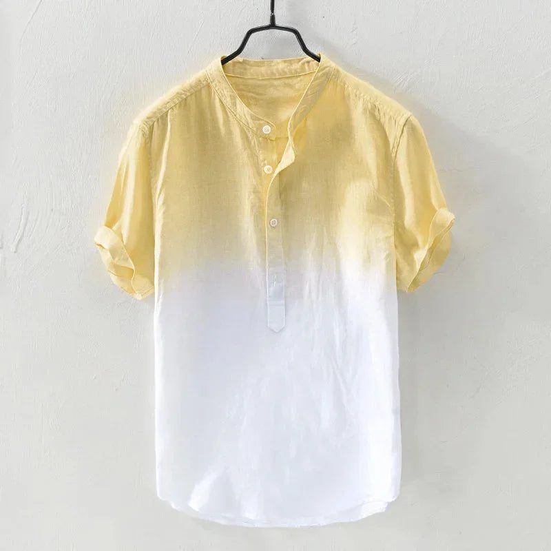 Men's Hawaiian Linen V-Neck Summer Shirt