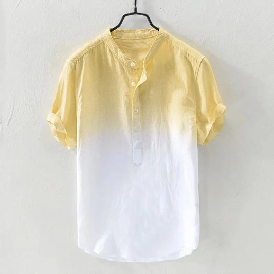 Men's Hawaiian Linen V-Neck Summer Shirt