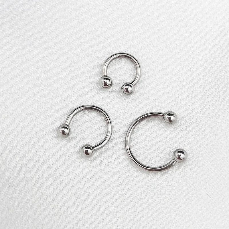6PCS Stainless Steel Horseshoe Fake Nose Rings