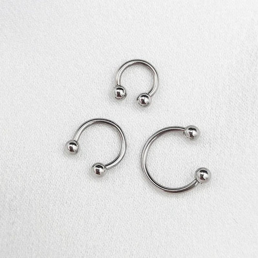 6PCS Stainless Steel Horseshoe Fake Nose Rings