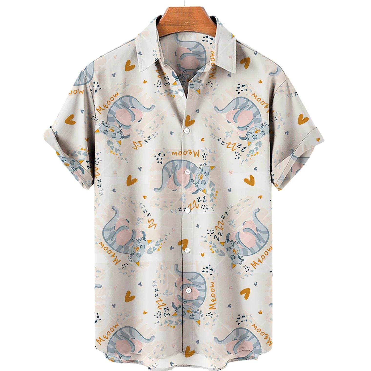 Men's Hawaiian Duck Print Short Sleeve Shirt