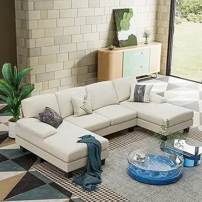 Modern U-Shaped Convertible Sectional Sofa Set