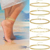 3Pcs Waterproof Stainless Steel Beach Anklet Set