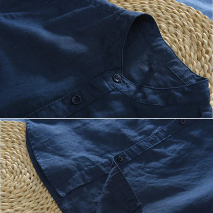 2024 Men's Casual Cotton Linen Short Sleeve Shirt