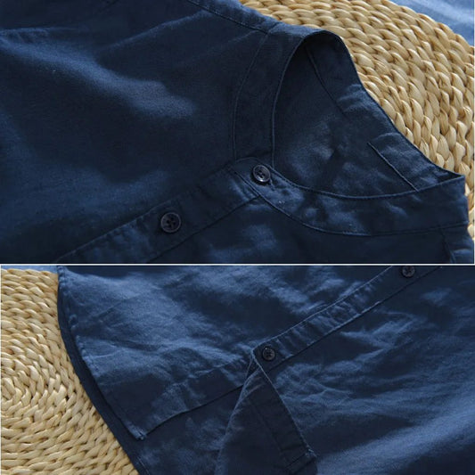 2024 Men's Casual Cotton Linen Short Sleeve Shirt