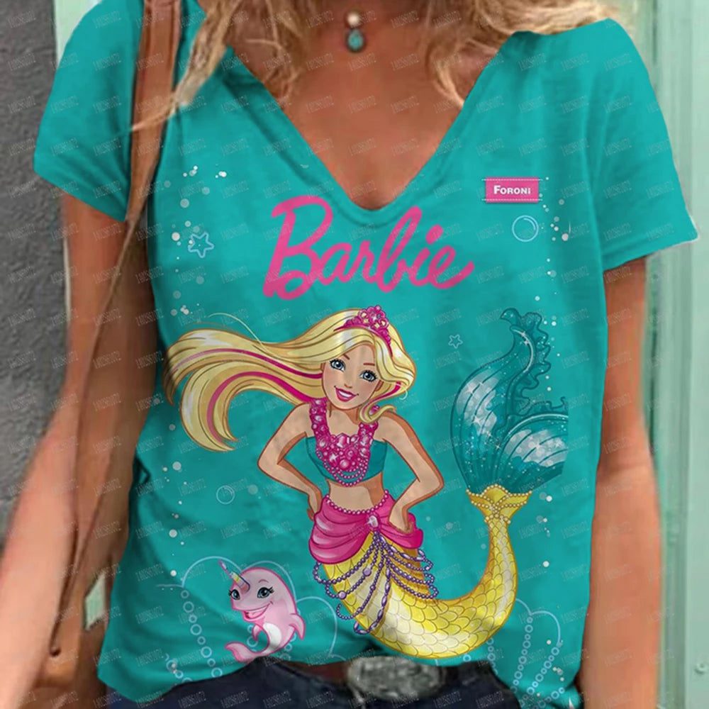 Stylish V-Neck Summer T-Shirt for Women