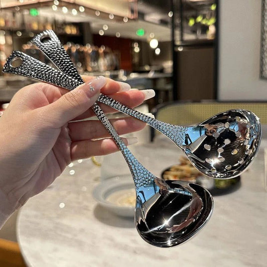 Stainless Steel Slotted Spoon with Fish Scale Handle