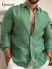 Classic Men's Cotton Linen Button-Up Shirt