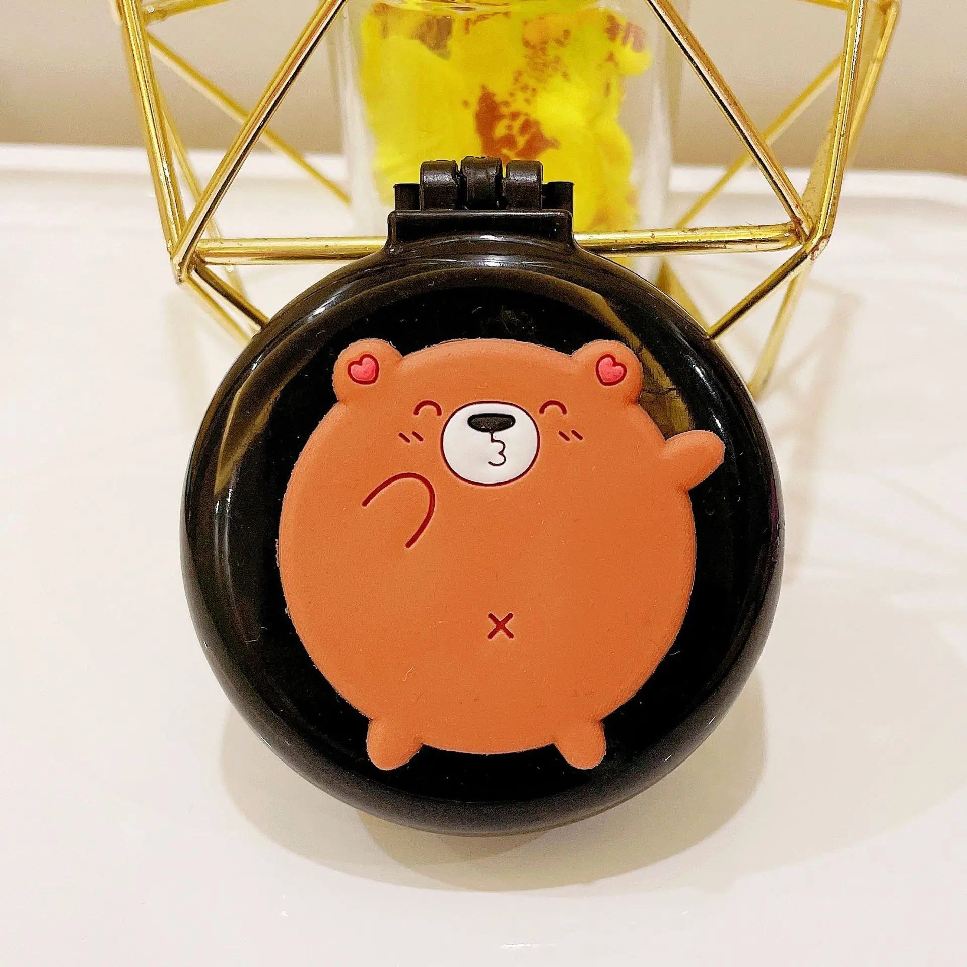Portable Cartoon Folding Hair Brush with Mirror