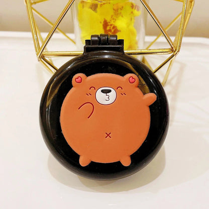Portable Cartoon Folding Hair Brush with Mirror