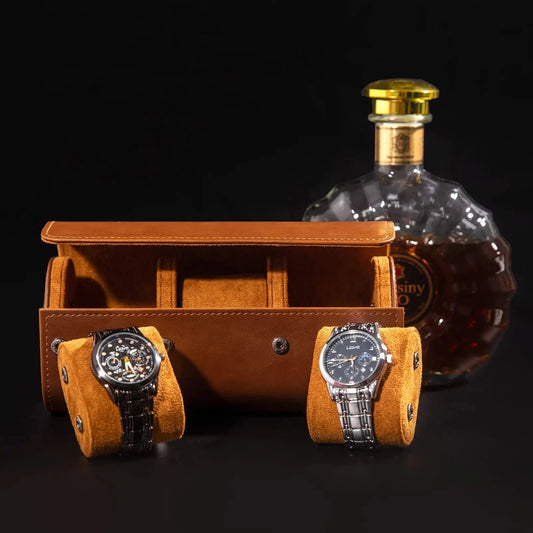 Classic Leather Watch Travel Case for Men