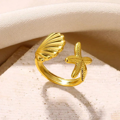 Waterproof Aesthetic Heart Gold Wedding Ring