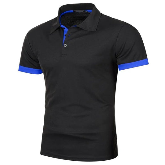 Lightweight Lapel Tshirts for Men | Black Blue
