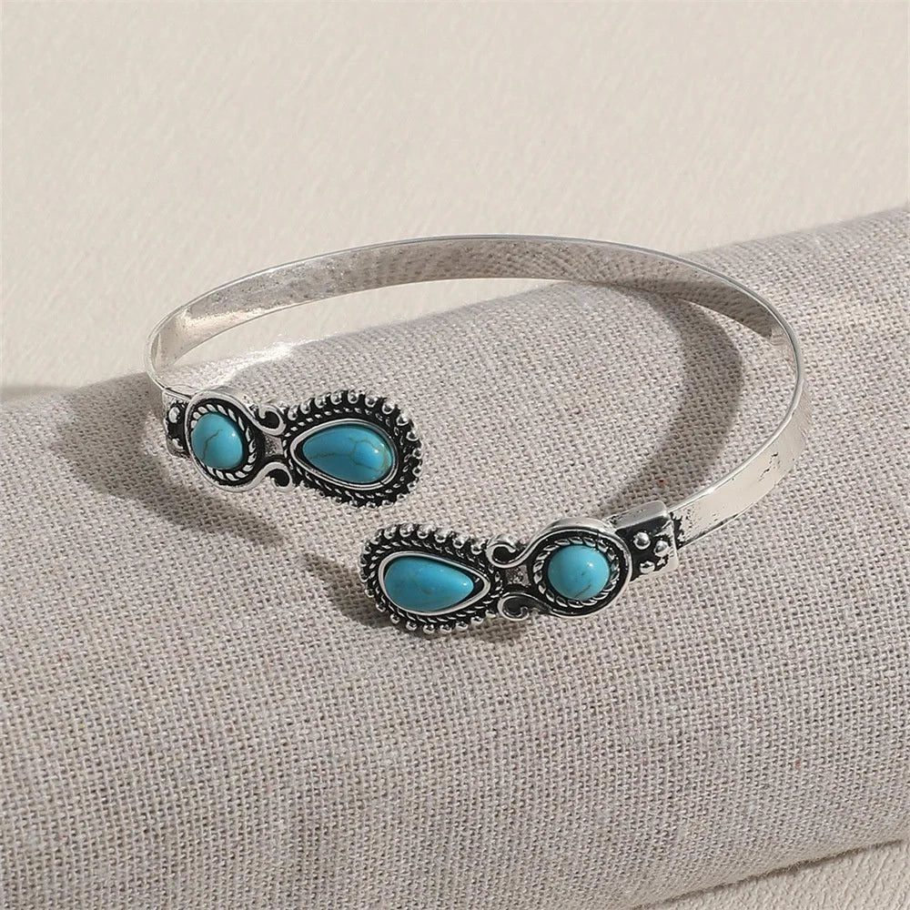 Antique Turquoise Cuff Bangle Bracelet for Women