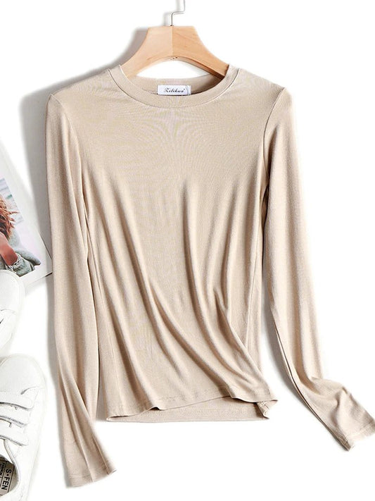 Trendy Long Sleeve Cotton T-Shirts for Women