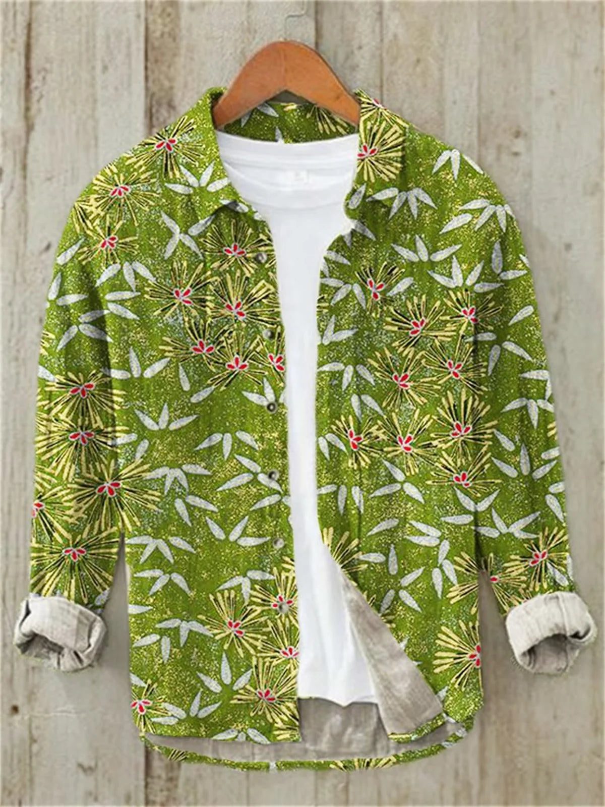 Men's Vintage Japanese Fish Linen Shirt
