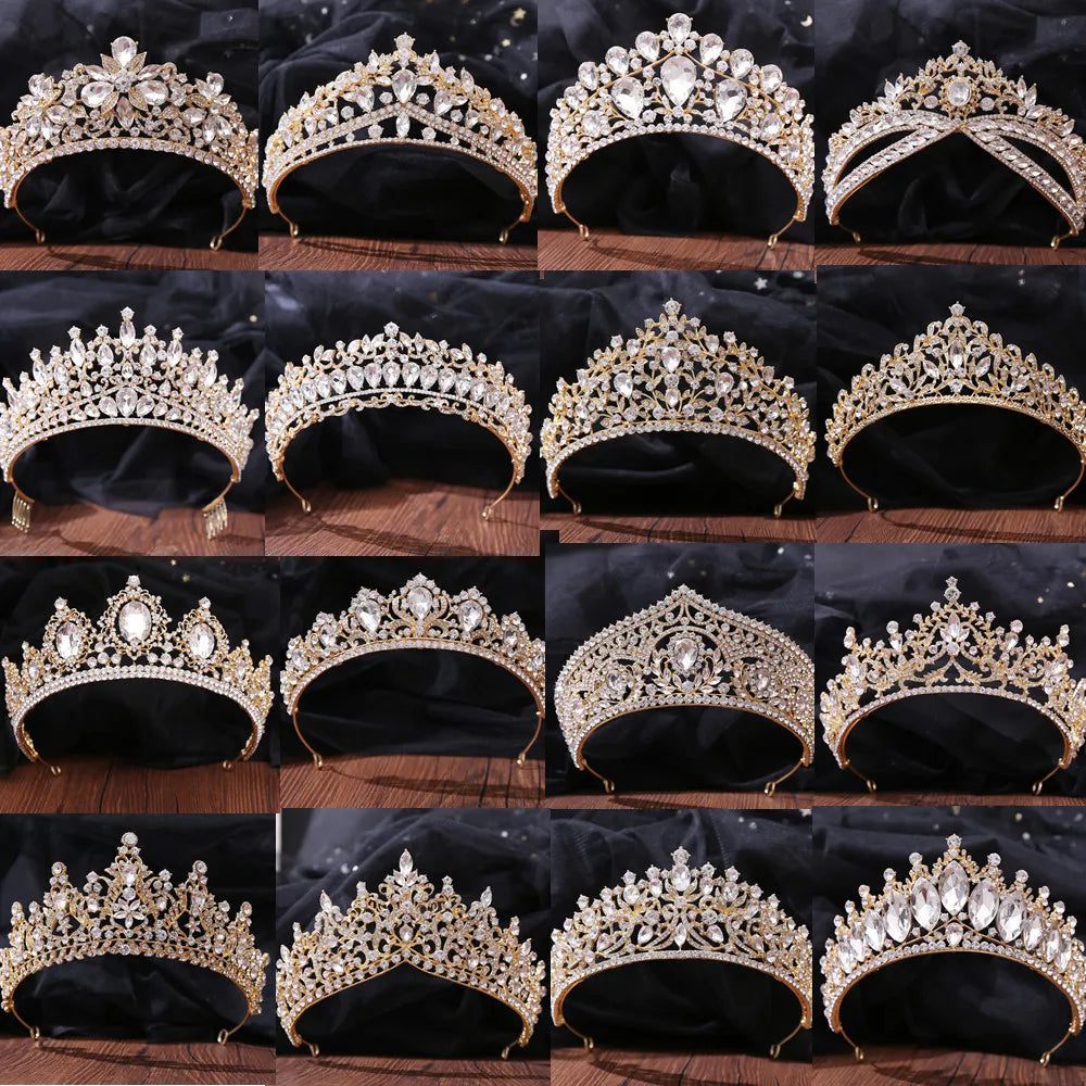 Luxury Crystal Tiara for Bridal Hair Jewelry