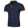 Lightweight Lapel Tshirts for Men | Navy Orange