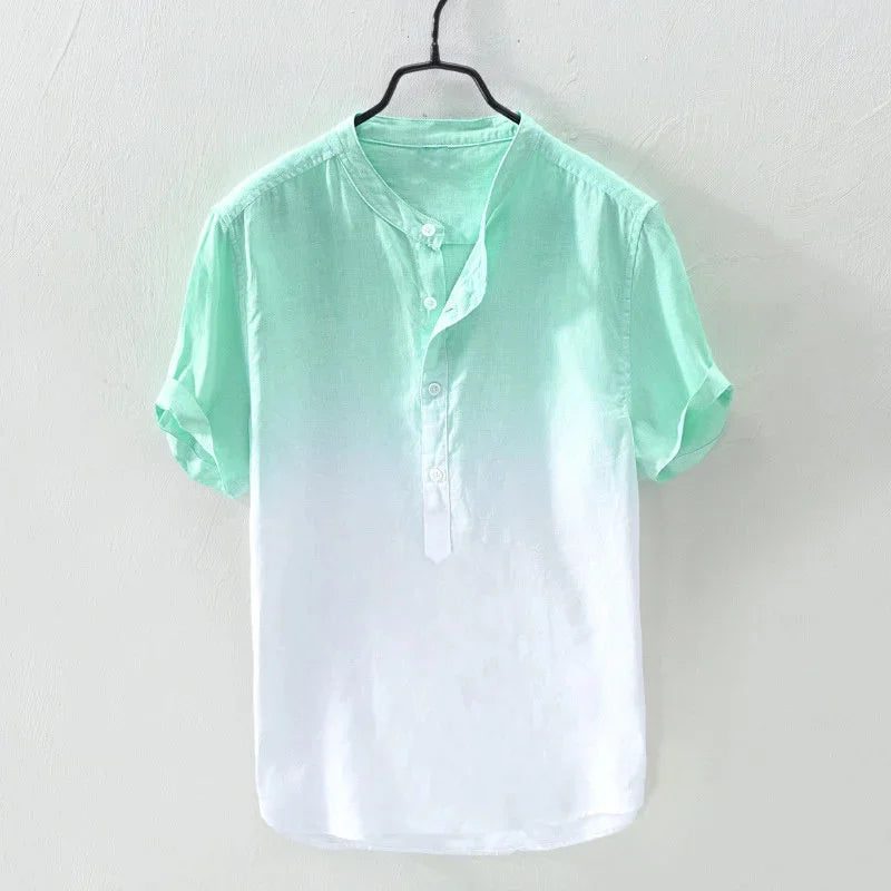 Men's Hawaiian Linen V-Neck Summer Shirt