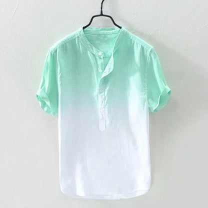 Men's Hawaiian Linen V-Neck Summer Shirt