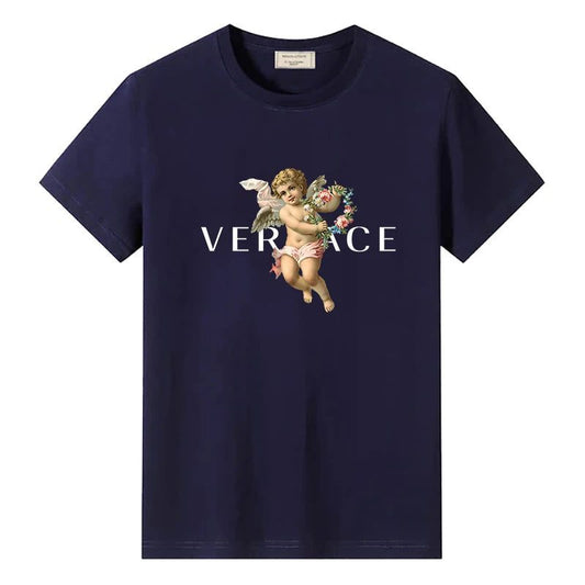 Men's Vintage Cotton T-Shirt with Angel Print