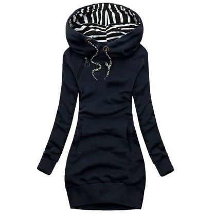 Women Long Sleeve Hoodie Sweater Dress