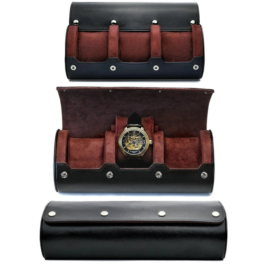6-Slot PU Leather Watch Travel Case
