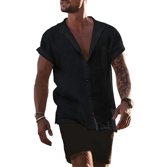 Men's Plus Size Cotton Linen Summer Shirts