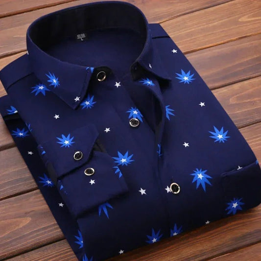 2024 Men's Flannel Plaid Winter Dress Shirt