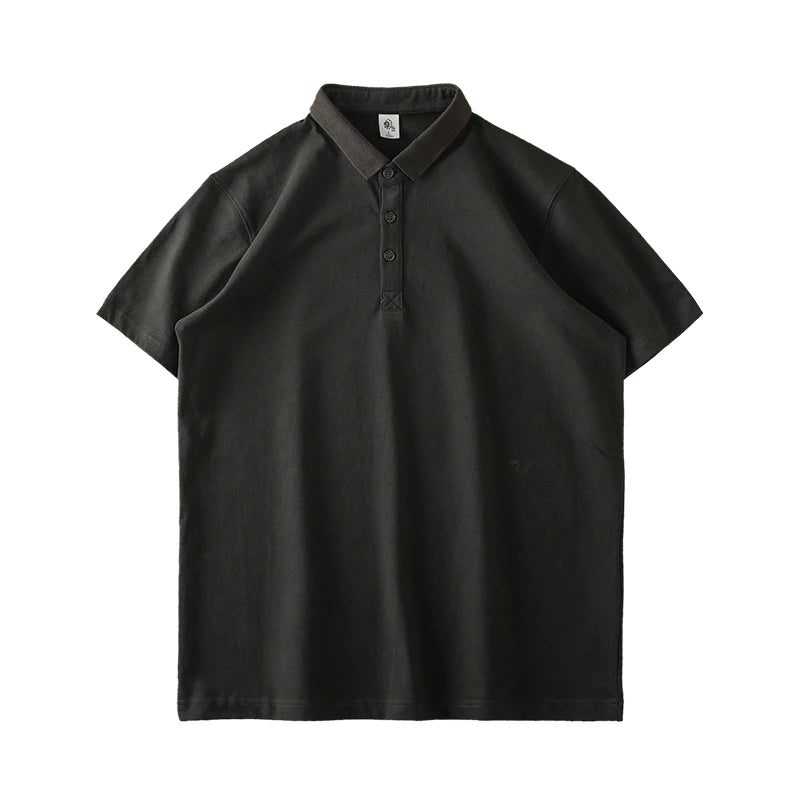 Heavyweight Cotton Short-Sleeve Polo Shirts for Men