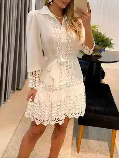 Trendy Y2K Floral Lace Mini Dress Women