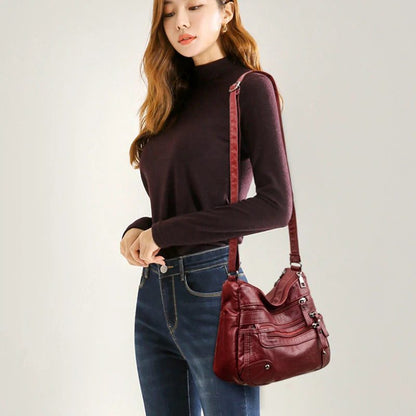 Luxury Vintage Soft Leather Crossbody Handbag