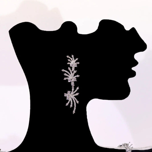 Elegant White Zirconia Star Necklace Set