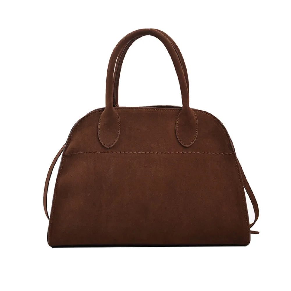 Luxury Suede Leather Crossbody Tote Bag