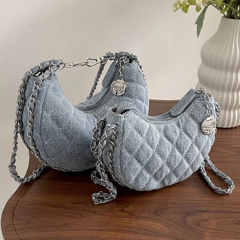 Chic Denim Crossbody Handbags for Women