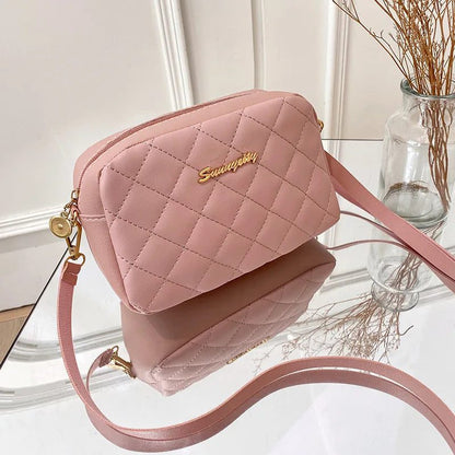 Elegant Solid Color Leather Crossbody Bag