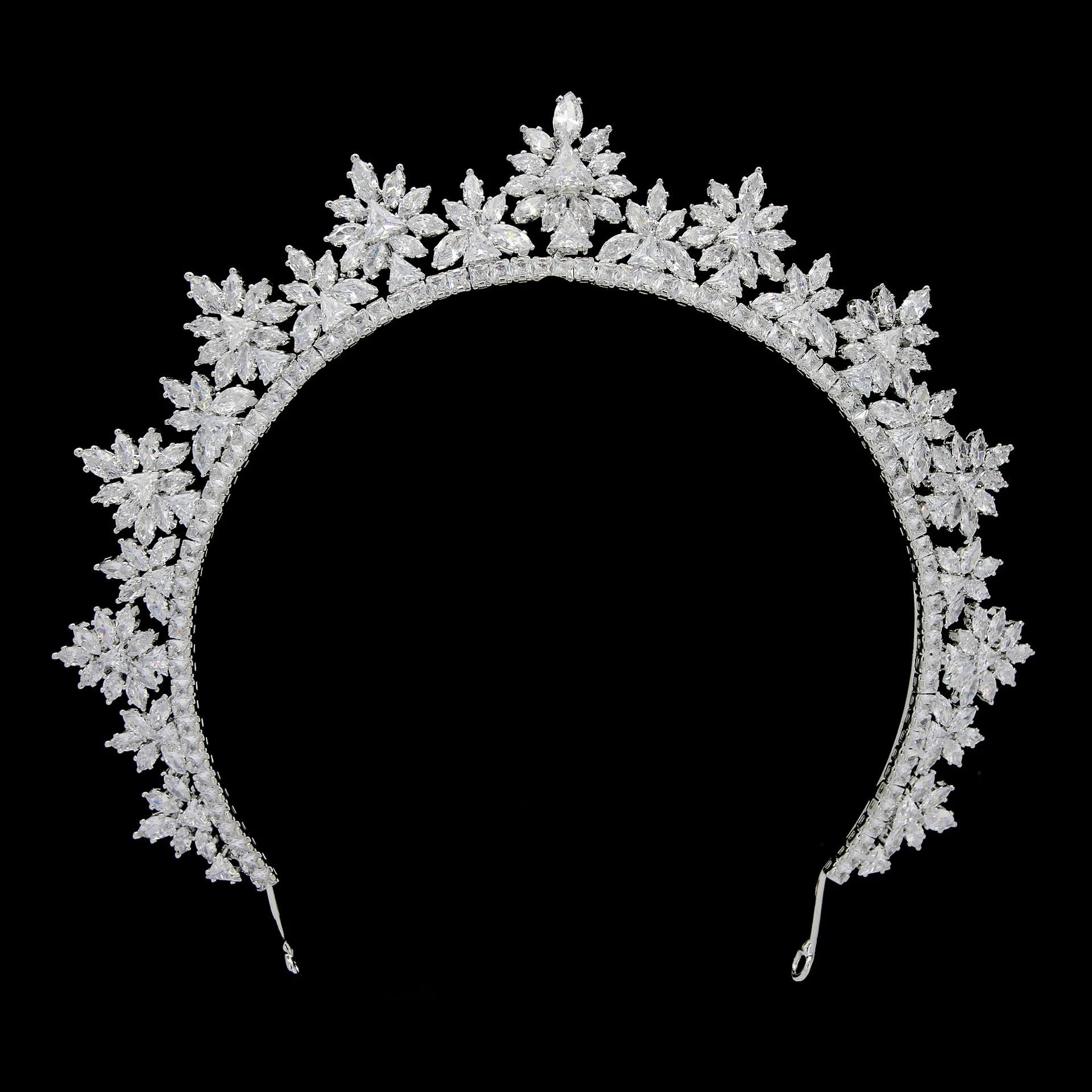 Elegant Silver Zircon Tiara for Brides