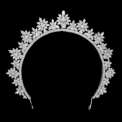 Elegant Silver Zircon Tiara for Brides